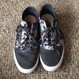 Almost brand new flowered vans